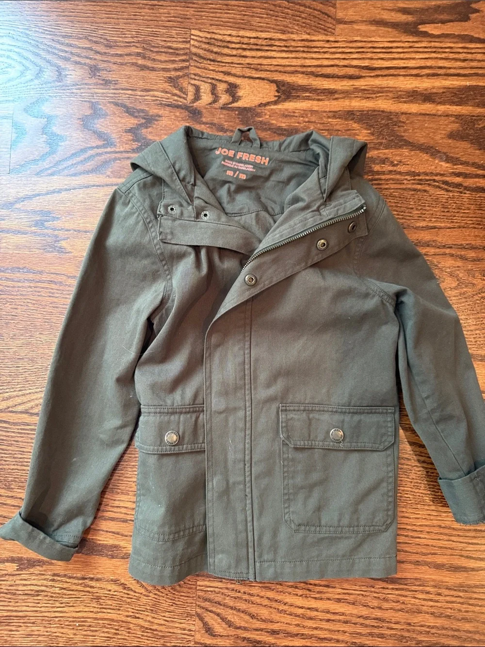 Joe Fresh Olive Green Hooded Kids Raincoat